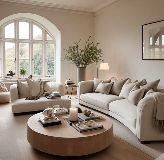 Elegant living room showcasing luxury vs livability in interior design with neutral tones and cozy seating