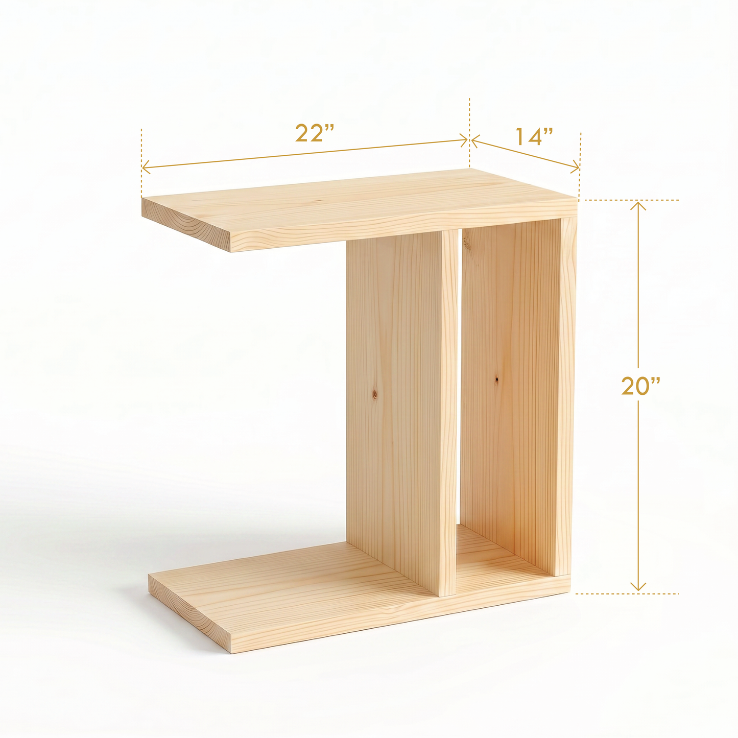 Nami Nightstand open shelf detail with pinewood grain texture — A Good Life