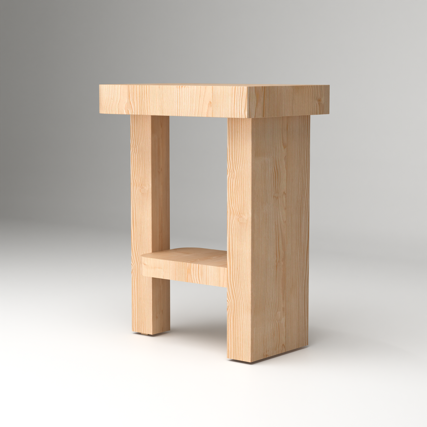 A Good Life minimalist artsy nightstand made of light natural wood with a simple modern design
