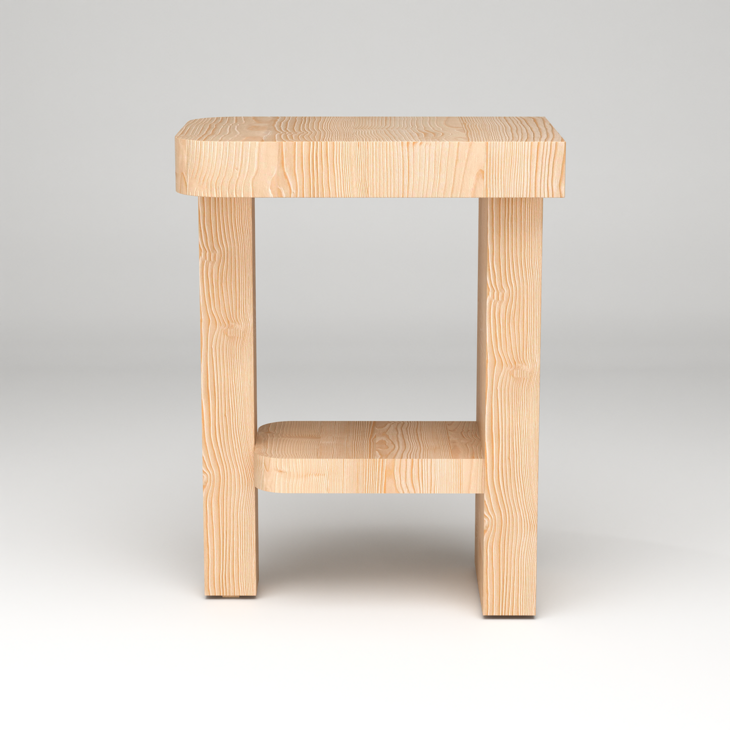 A Good Life minimalist artsy nightstand wooden side table with a simple natural finish