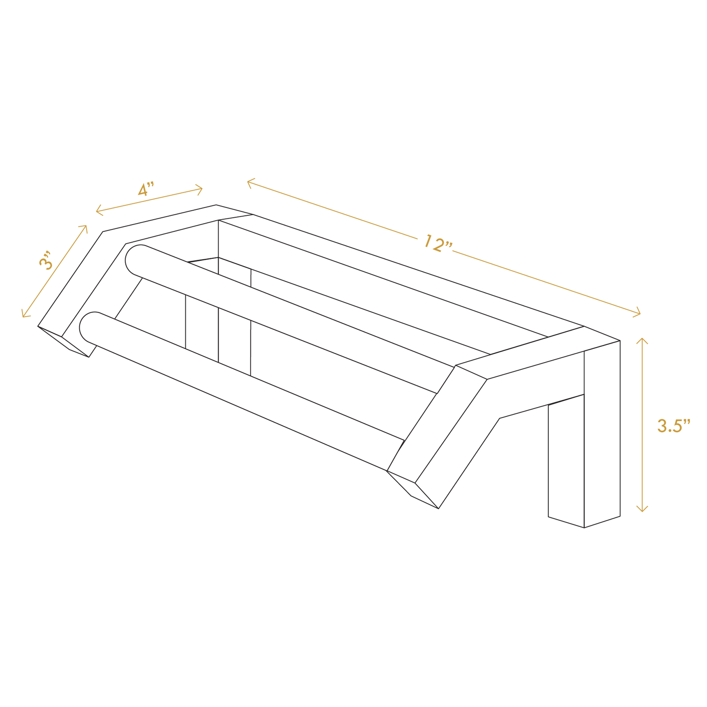 Minimalist wooden hand towel rail with dimensions 12 by 3.5 inches by A Good Life