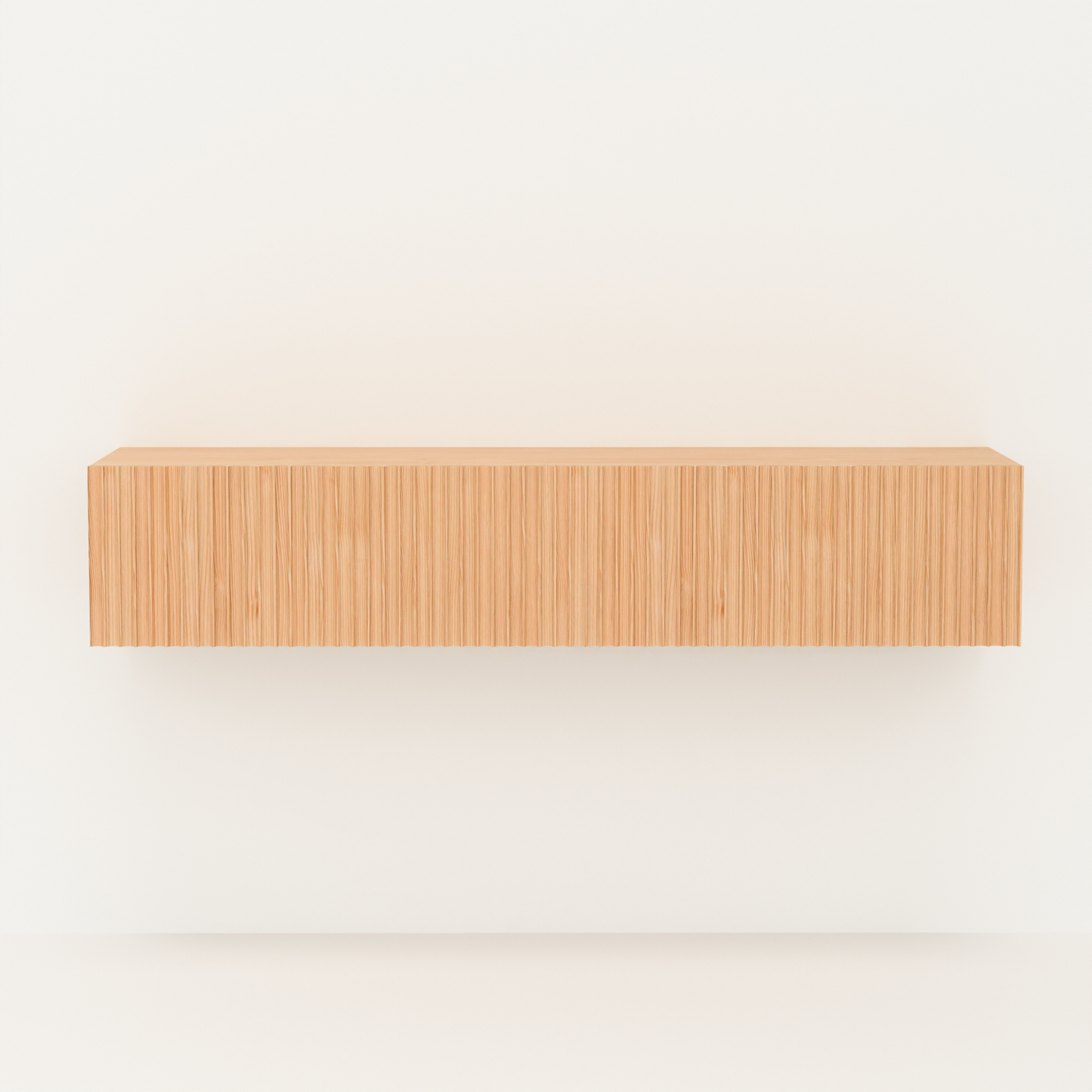 A Good Life Nordic fluted wall shelf made of light wood with vertical grooves and a minimalist design