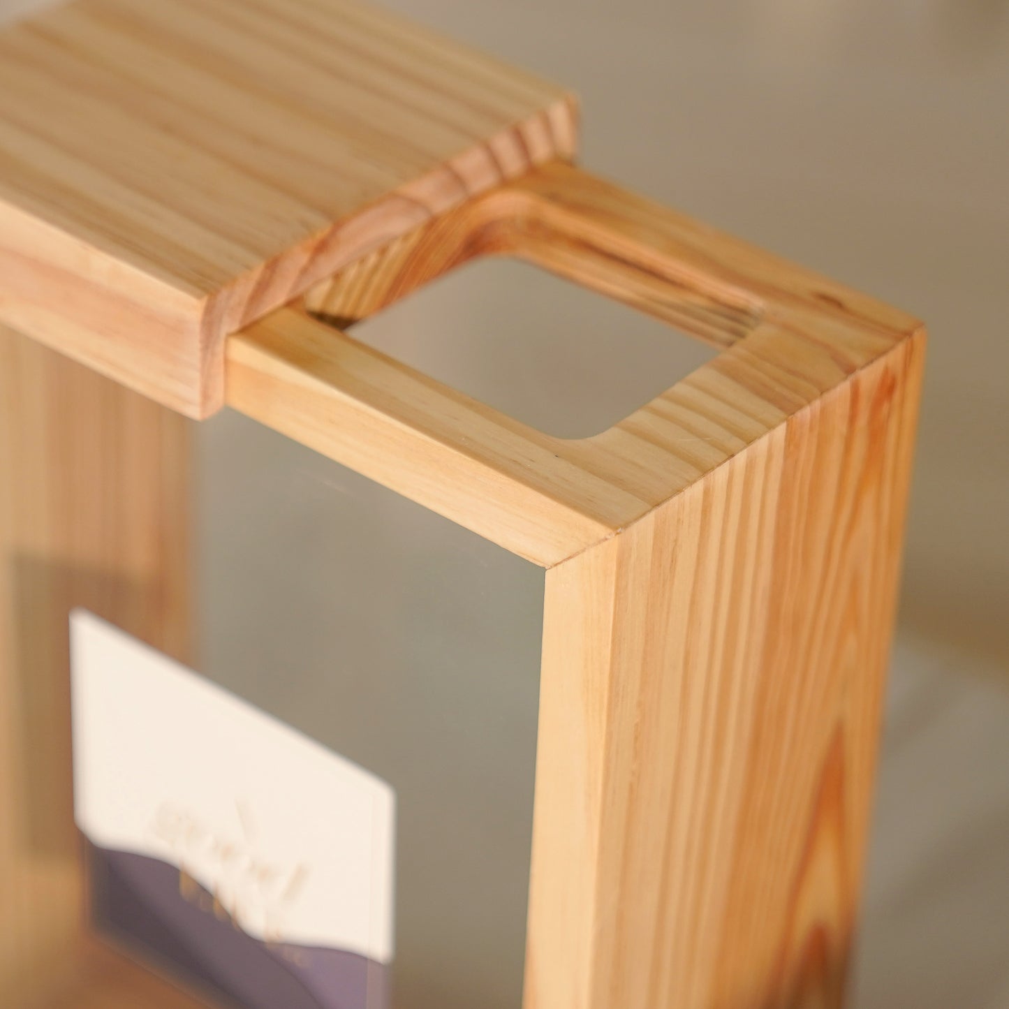 A Good Life pine pantry box made of natural light pine wood with a cutout handle on top