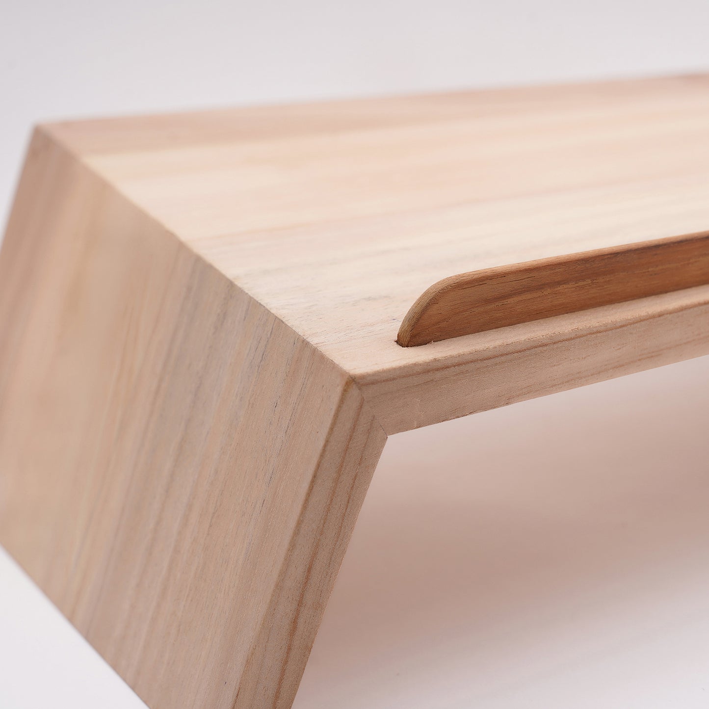 A Good Life pinewood ergonomic work desk laptop stand with smooth natural wood finish
