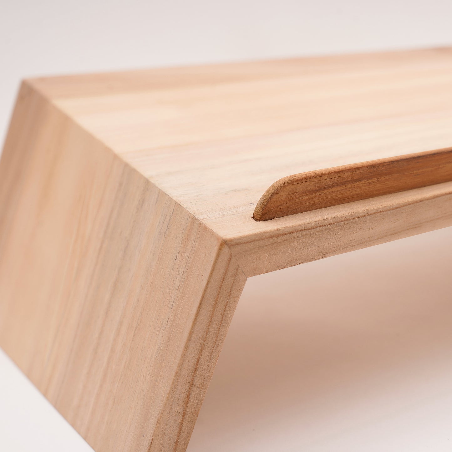 A Good Life pinewood ergonomic work desk laptop stand with angled design and natural wood finish
