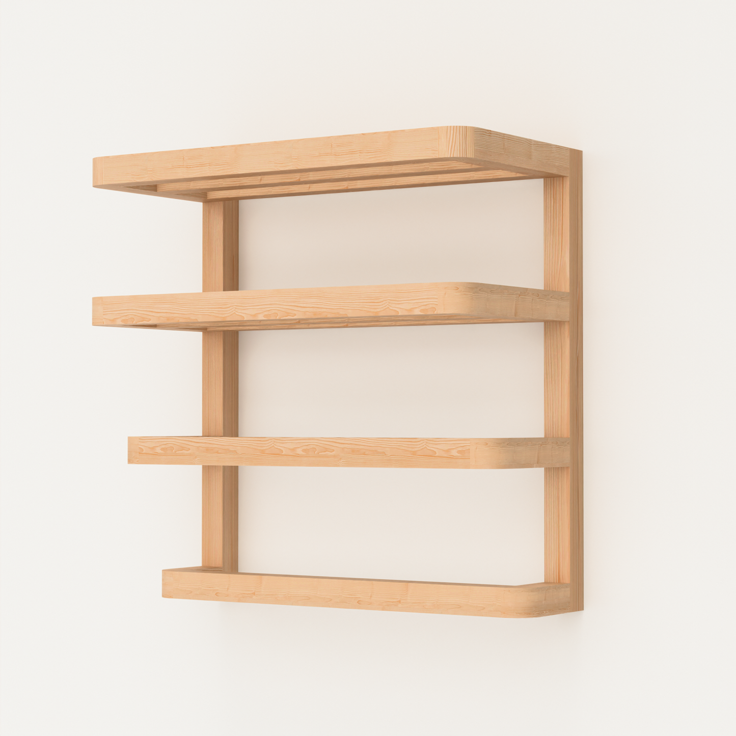 A Good Life solid wood towel rail for bathroom in natural finish with four horizontal bars