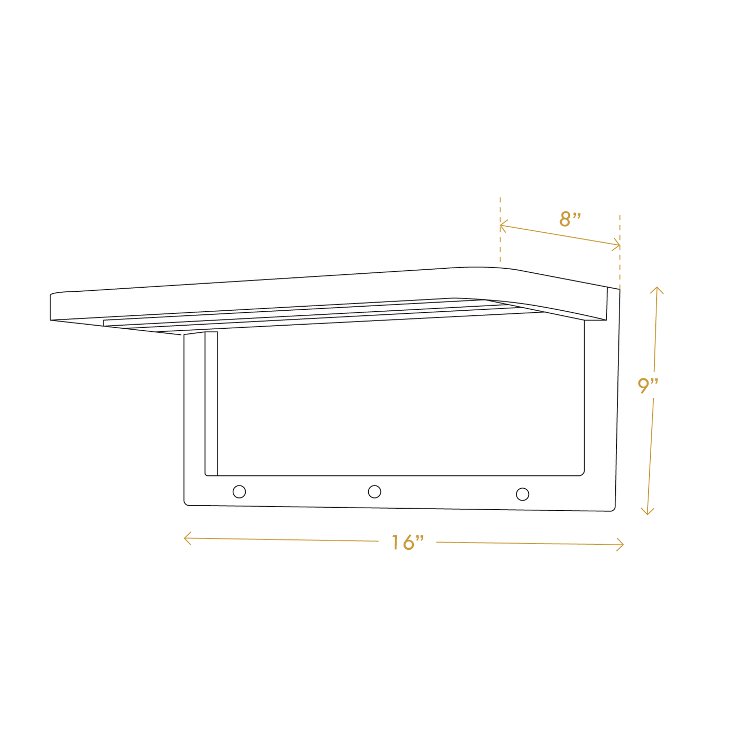 A Good Life solid wood towel shelf with hooks measuring 16 by 9 by 8 inches