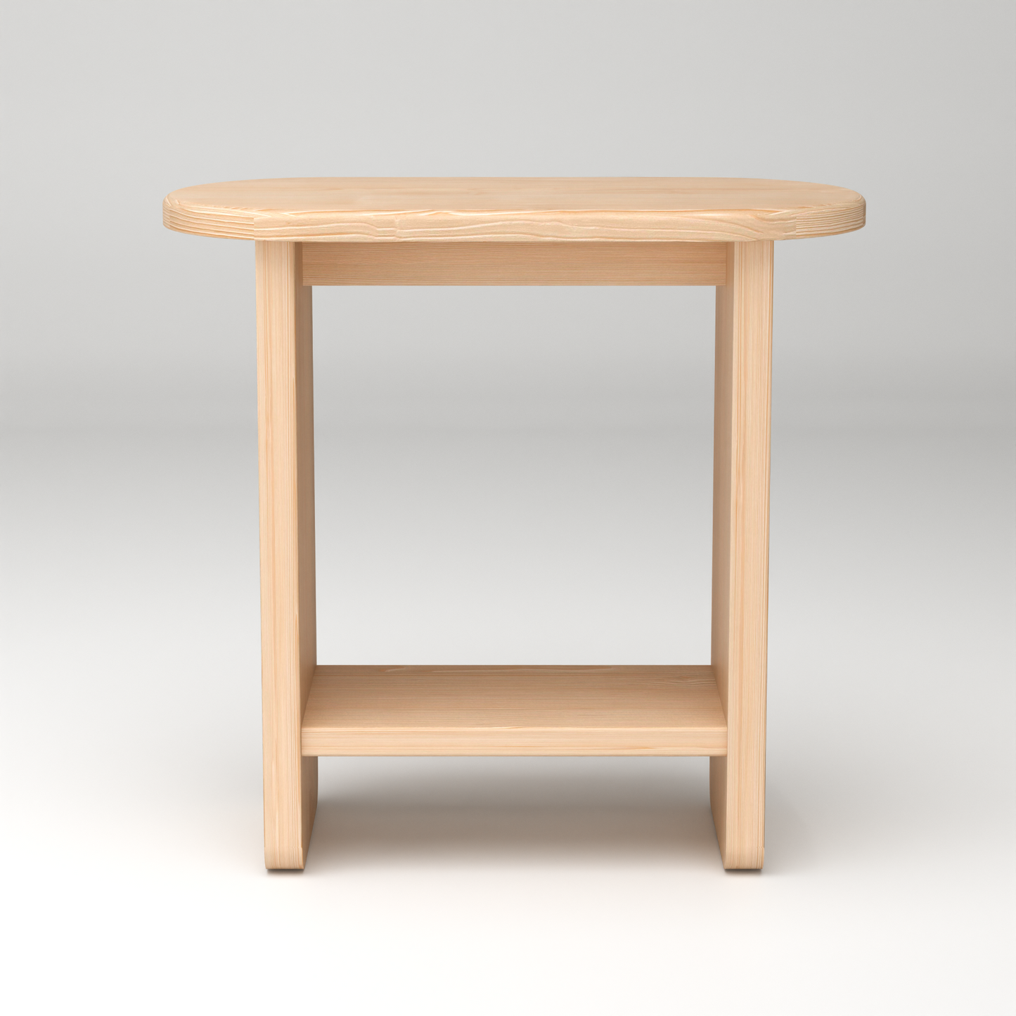 Solid pine wood nightstand - SOMA by A Good Life with natural finish and simple shelf design