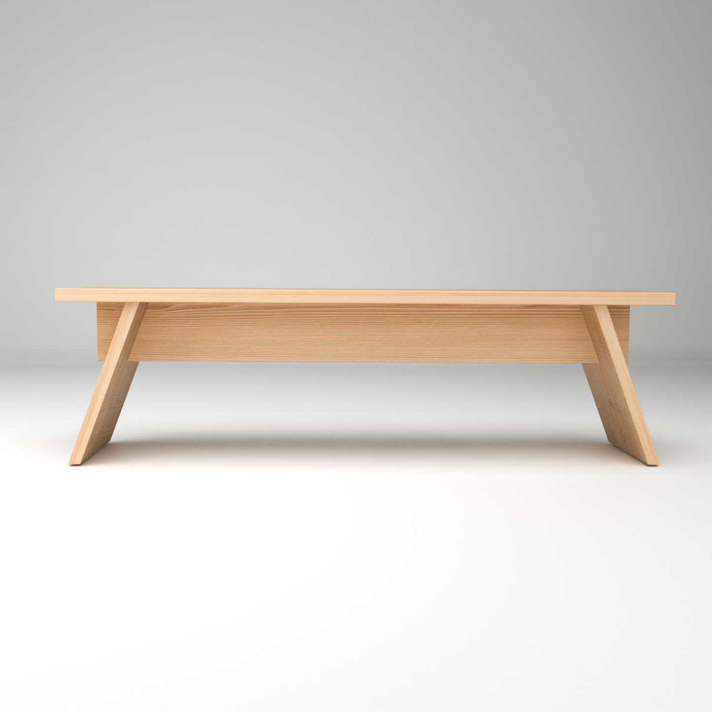 Minimalist solid wood bench by A Good Life with clean lines and natural finish