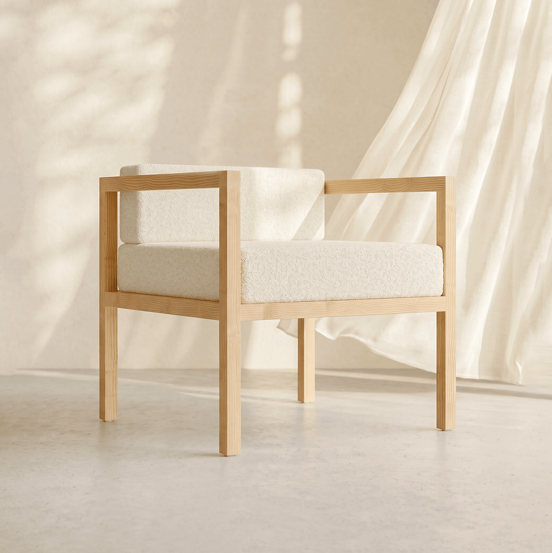 Kosho Pinewood Lounge Chair, a dedicated reading and unwind corner for young professionals in India