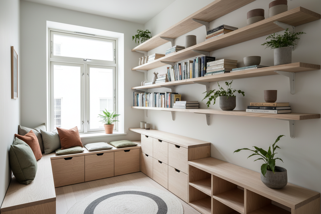 Nordic Minimalist Storage for Small Spaces: Japandi Pinewood Solutions ...
