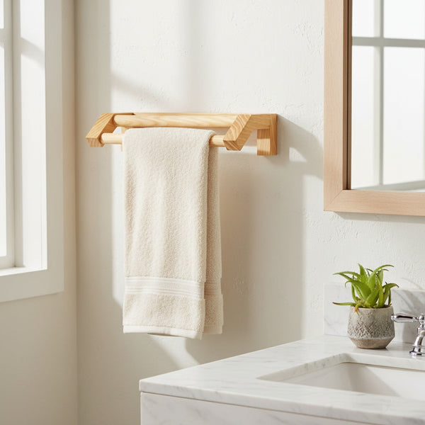 Sustainable wooden bathroom accessories Nordic minimalist storage solutions