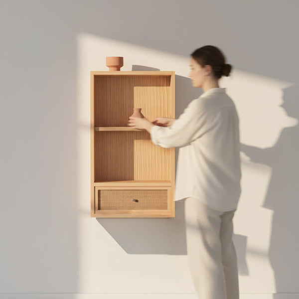 Sustainable wooden storage solutions minimalist home organization furniture