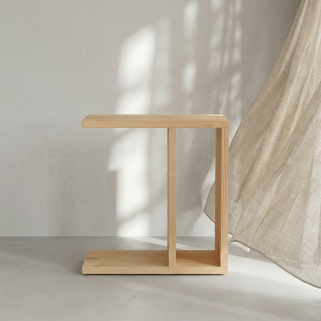 Nami Nightstand styled next to bed in a Nordic bedroom — A Good Life