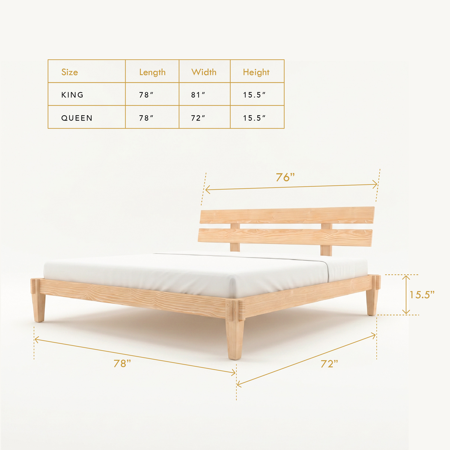 Poka Bed in natural pinewood — A Good Life