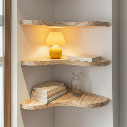 Wavy-Edge Floating Shelf Set (4-Piece)