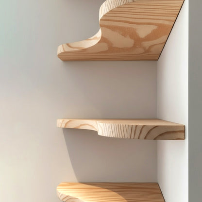 Wavy-Edge Floating Shelf Set (4-Piece)