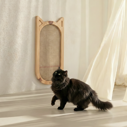 Hana Cat Scratcher lifestyle shot — minimalist cat furniture for Indian homes