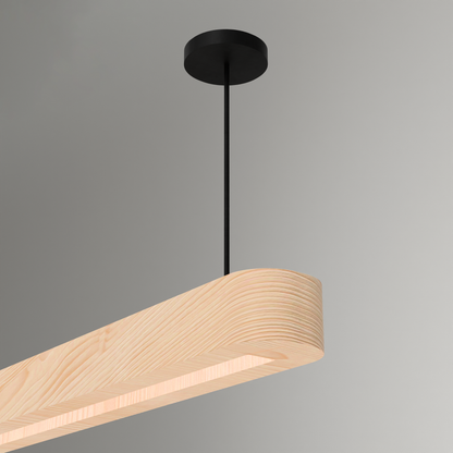 A Good Life Hikari beam pendant lighting wooden ceiling light with sleek black mount