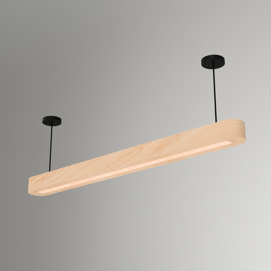 A Good Life Hikari beam pendant lighting wooden ceiling light with black suspension cords