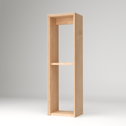 Minimalist pine wood stand for living room decor featuring clean lines and organic wood character