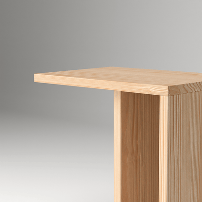 Minimalist pine wood Still nightstand adding warm natural decor to contemporary bedroom spaces