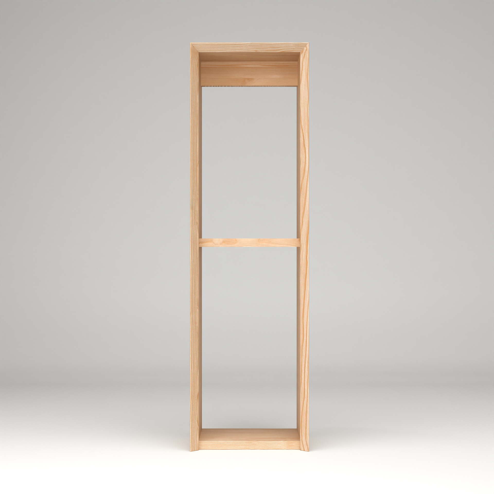 A Good Life minimalist pinewood stand with a simple open rectangular frame in natural light wood
