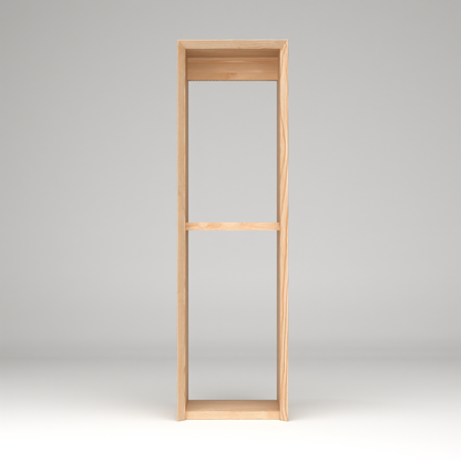 A Good Life minimalist pinewood stand with a simple open rectangular frame in natural light wood