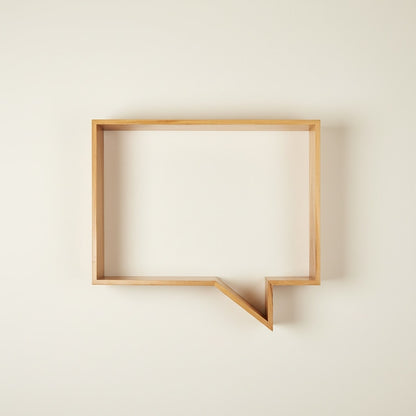 Minimalist quote style wall shelf home decor in solid pine wood with Nordic charm for books and plants display