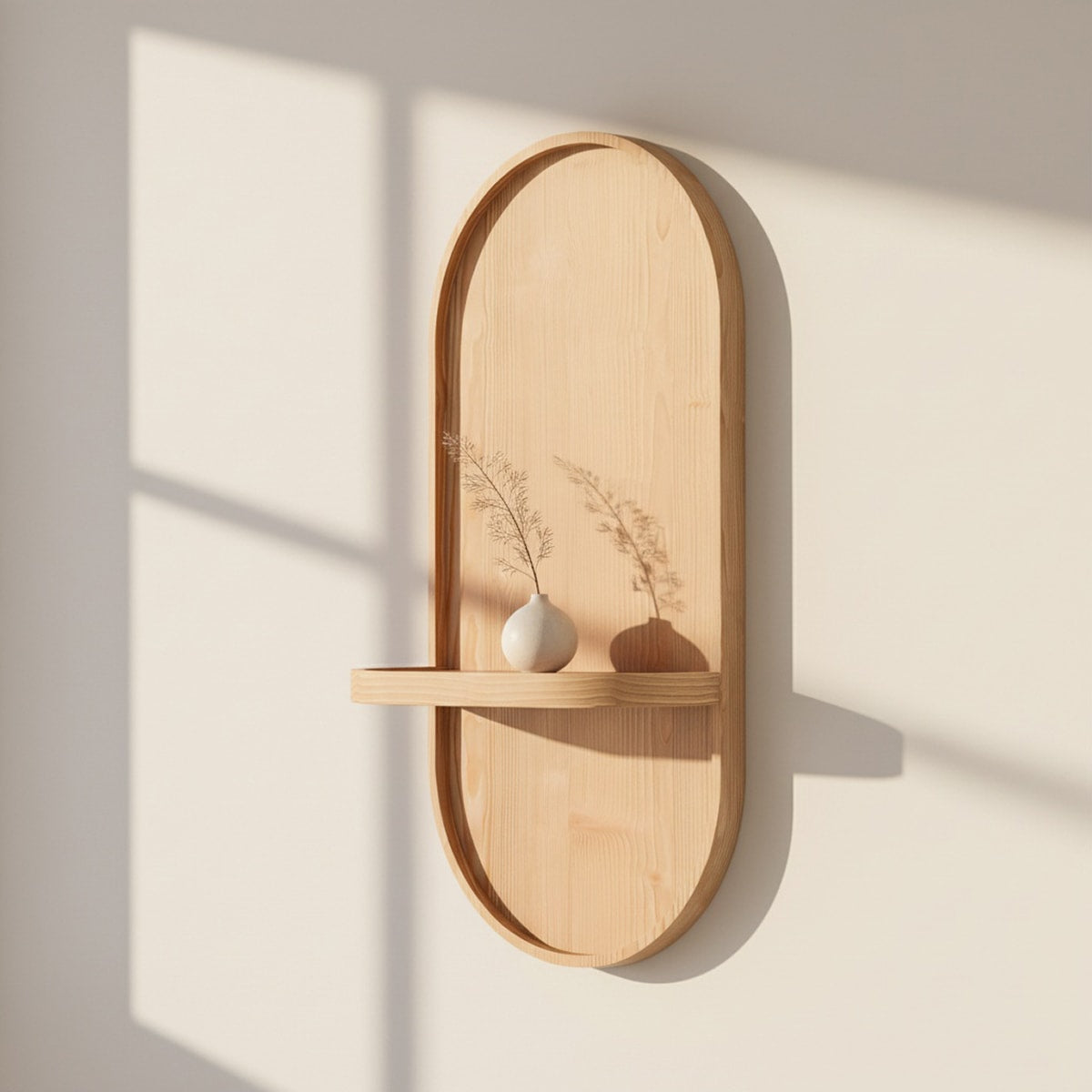 Wabi-Sabi Pinewood Moon Shelf Floating Display | A Good Life