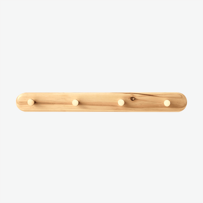 Minimalist wall hanger brass hooks hallway decor in natural pine wood for Scandinavian style home organizer