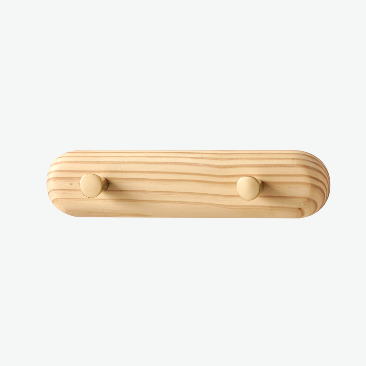 A Good Life natural wood minimalist wall hanger with two rounded pegs for hanging items