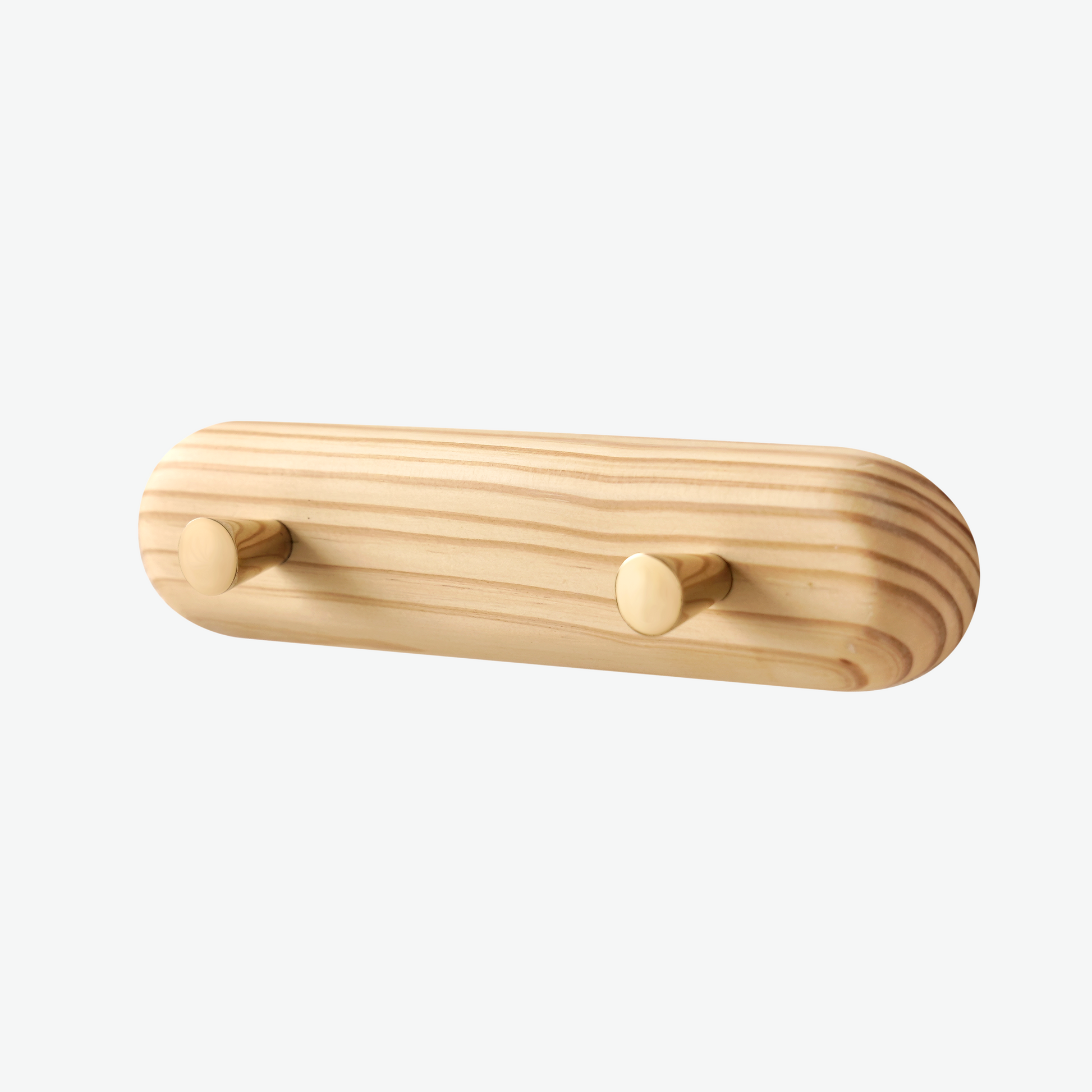 A Good Life wooden minimalist wall hanger with two pegs and smooth rounded edges