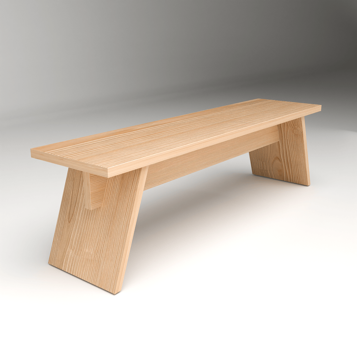 Minimalist wooden Bare Edge bench for hallway seating with warm grain patterns and natural beauty