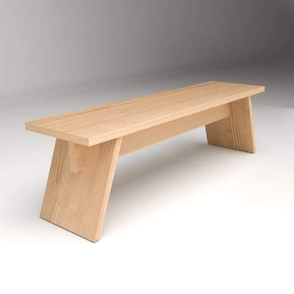 Minimalist wooden Bare Edge bench for hallway seating with warm grain patterns and natural beauty