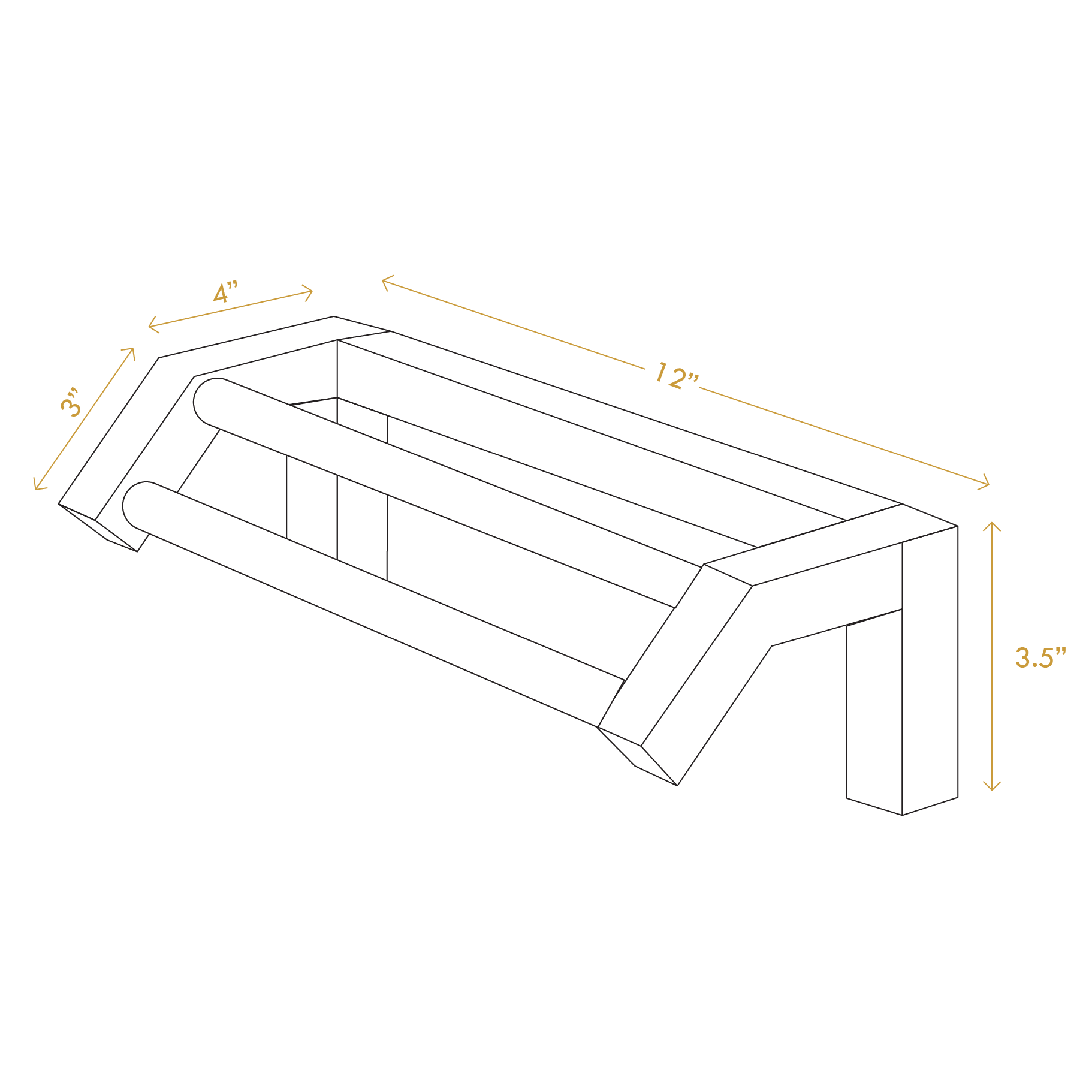 Minimalist wooden hand towel rail with dimensions 12 by 3.5 inches by A Good Life