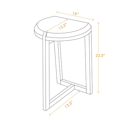 A Good Life minimalist wooden nesting tables side table with half circle top and wooden frame dimensions