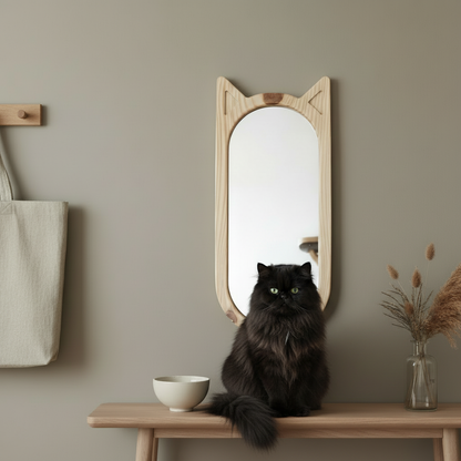 Nordic Cat Mirror — Entryway with Persian