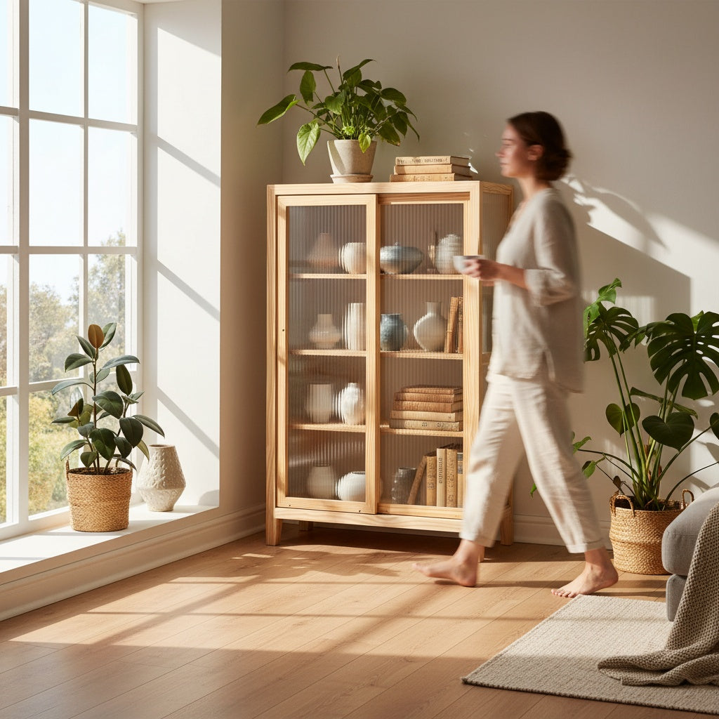 Nordic Fluted Cabinet (Slider)