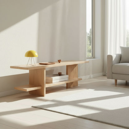 Nordic minimalist Quiet console table in solid pinewood for modern entryway hallway decor by A Good Life