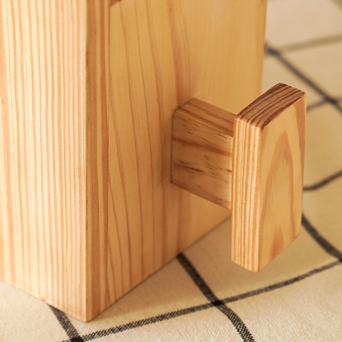 Nordic minimalist wooden iron holder - premium pinewood laundry organizer