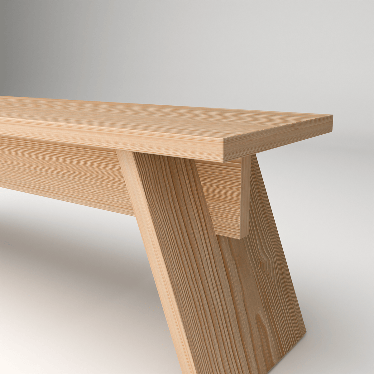 Nordic style Bare Edge entryway bench stand featuring solid Canadian pinewood construction