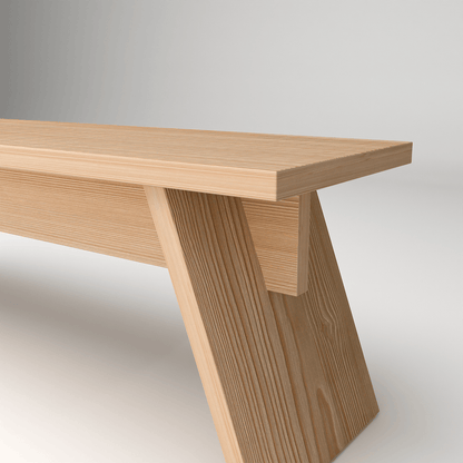 Nordic style Bare Edge entryway bench stand featuring solid Canadian pinewood construction