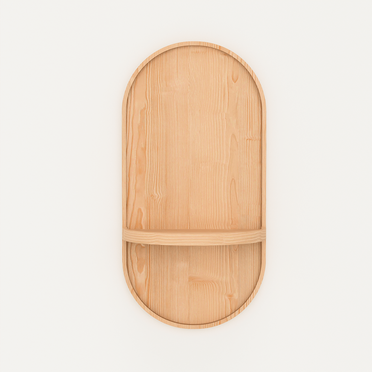 Nordic style moon shelf circular wall organizer in natural pine wood with floating design for modern minimalist decor