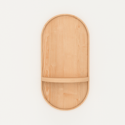 Nordic style moon shelf circular wall organizer in natural pine wood with floating design for modern minimalist decor