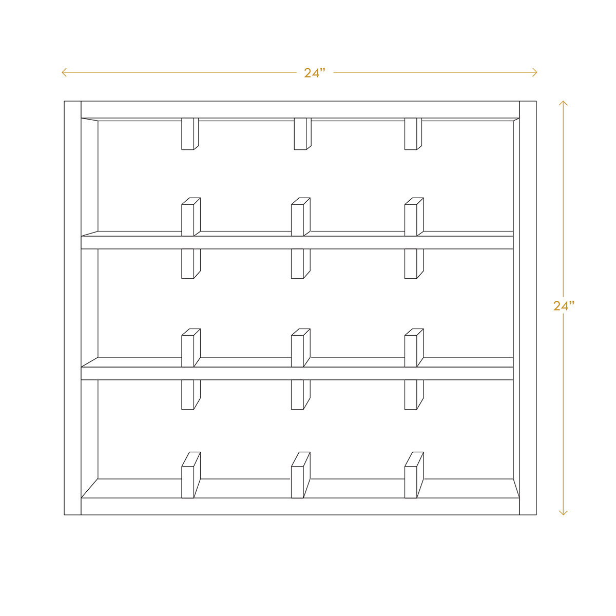 Nordic style mug organizer tea cup holder rack in handcrafted Canadian pine for minimalist kitchen storage solution