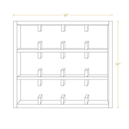 Nordic style mug organizer tea cup holder rack in handcrafted Canadian pine for minimalist kitchen storage solution