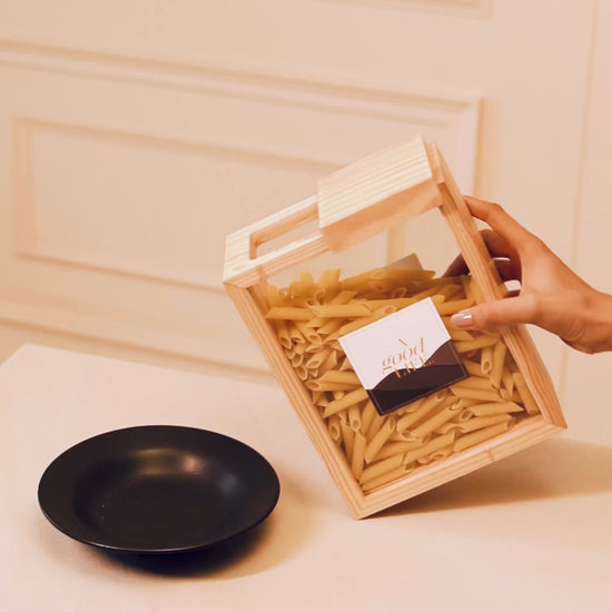 Kitchen storage boxes video demonstration showing handcrafted pine pantry organizer in use