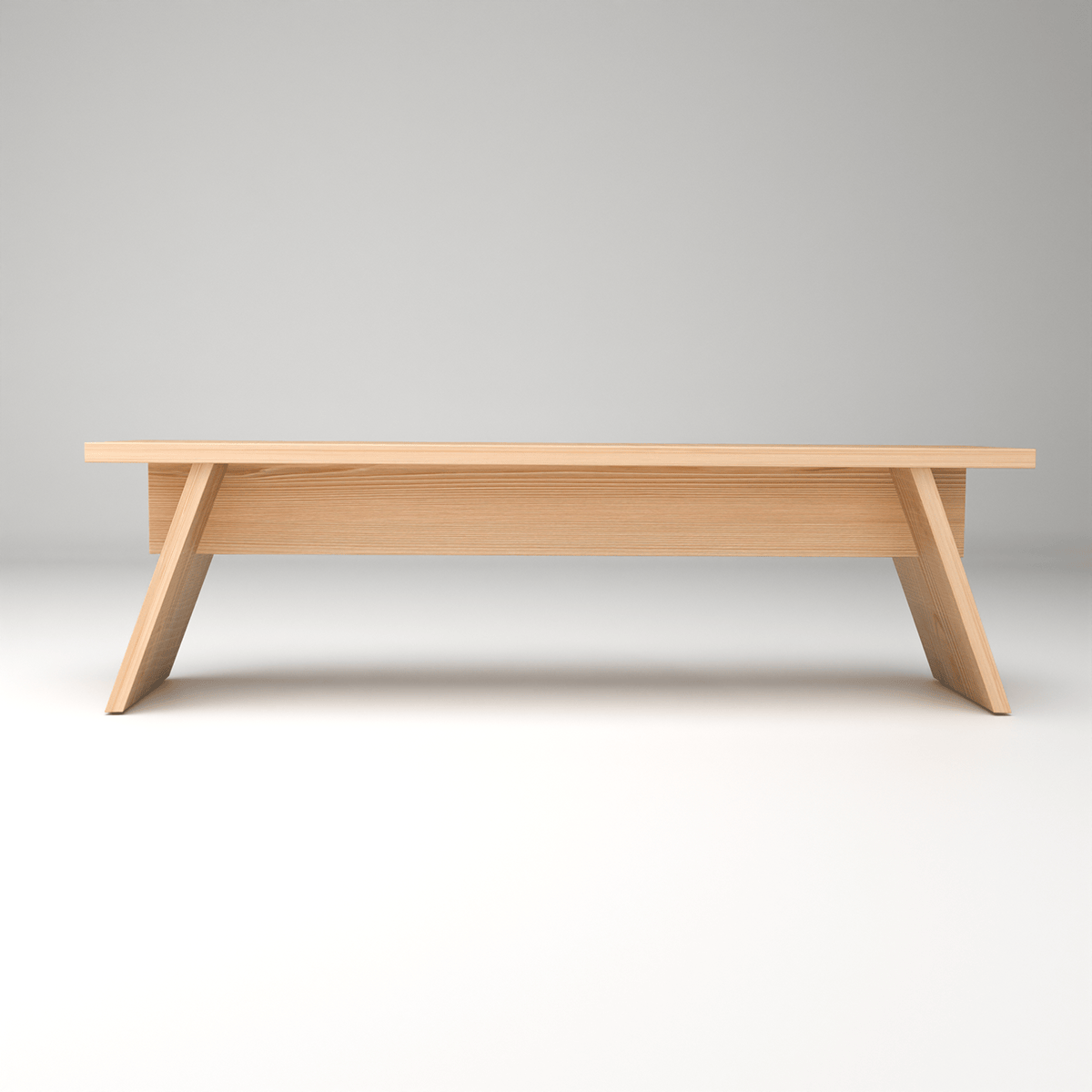 Scandinavian handcrafted Bare Edge bedroom bench seat celebrating authentic wood markings