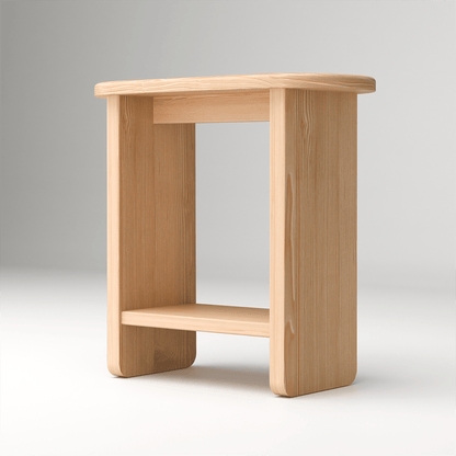 Scandinavian home Soma pine side table decor with sustainable wood for eco-conscious bedroom design